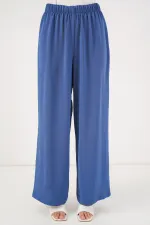 Ensemble deux pièces tunique et pantalon à lacets pour femme 6744 - Indigo