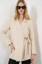 Women's Side-Tie Blazer Jacket 0750 - Beige