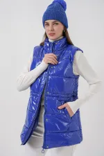 Doudoune sans manches brillante pour femme 5218 - Saks