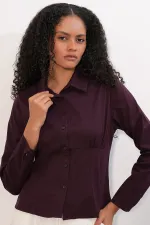 Chemise en popeline coupe ajustée 20231 - Prune
