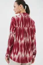 Chemise oversize à motifs pour femme 20301 - Rouge