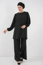 Ayrobin Tunik Pantolon Alt Üst Takım 6712 - Siyah