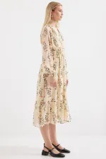 Robe en mousseline à motifs Bigdart 2137 - Crème