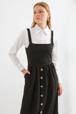 2490 Long Overall Dress - Black