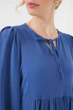 Women's Balloon Sleeve Long Hijab Dress 2464 - Saks