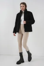 Manteau en peluche doublé 5178 - Noir