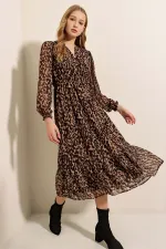 Robe en mousseline à motifs Bigdart 2137 - C. Brown