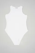 Body dos nu à boutons-pression pour femme 972 - Blanc