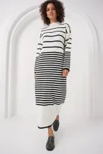 Robe longue tricotée blanche 15890