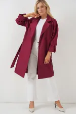 Trench-coat doublé croisé 9104 - Rouge bordeaux