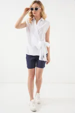 Women's Zero Sleeve Wrap Shirt 20343 - White