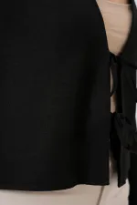 Kimono en lin noué sur le devant 960 - Noir