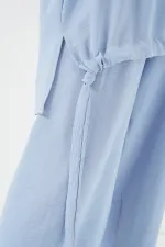 Ensemble deux pièces tunique et pantalon 6682 - Bleu