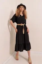 2292 Belted Dress - Black