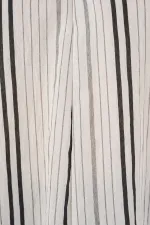 Kadın Çizgili Oversize Bluz 967 - Taş