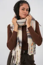 Écharpe-châle épaisse et douce pour femme 15951 - Beige clair