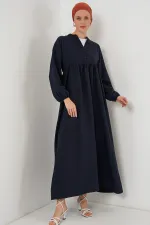 Kadın Uzun Tesettür Elbise 2525 - Lacivert