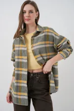 Chemise bûcheron oversize à carreaux pour femme 3854 E.Green