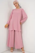 Ayrobin Tunic Trousers Top and Bottom Set 6712 - Powder