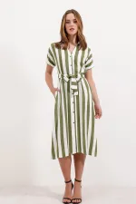 2456 Robe chemise rayée - Çağla