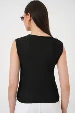 Kadın Kolsuz Basic Bluz 935 - Siyah