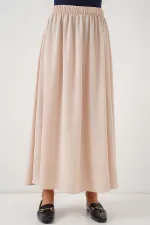 Kadın Uzun Ayrobin Etek 8050 - Bej