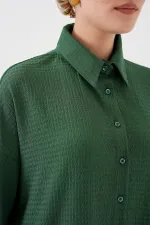 Ensemble hijab tricoté pour femme (haut et bas) 6711 - Vert émeraude