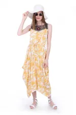 Robe brodée sur le devant 1512 - Jaune