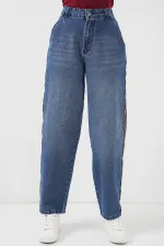 Kadın Baggy Kot Pantolon 6700 - Lacivert