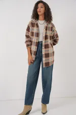 0710 Hooded Oversize Shirt - C. Brown