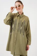 Patterned Tunic Trousers Two Piece Set 6720 - Çağla