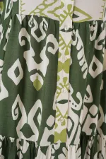 Robe hijab à motifs authentiques 2423 - B. Kaki