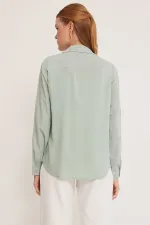 Kadın Çağla Yeşili Viskon Gömlek 20237