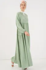 2527 Women's Long Hijab Dress - E.Green