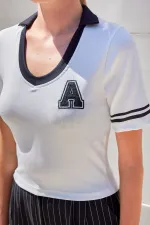 Chemisier basique à col polo 4320 - Blanc