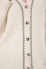 Kadın Hırka Pantolon Triko İkili Takım 15956 - Ekru