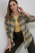 Chemise bûcheron oversize à carreaux pour femme 3854 E.Green