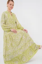 Robe hijab à motifs authentiques 2423 - Vert 8