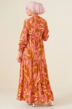 Robe hijab à motifs 2145 - Beige