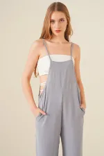 Salopette de jardinier à bretelles 7019 - Grise