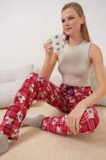 Bas de pyjama à motifs 4323 - Rouge