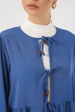 Ensemble deux pièces tunique et pantalon à lacets pour femme 6744 - Indigo