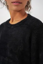 15915 Soft Texture Knit Sweater - Black