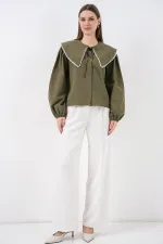 Kadın Bebe Yaka Gömlek 20314 - Haki