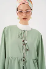 Ensemble deux pièces tunique et pantalon à lacets pour femme 6744 - Menthe