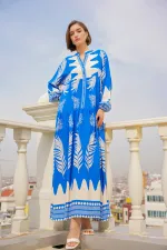 2423 Authentic Patterned Hijab Dress - M. Saks