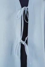 Keten Tesettür Kimono 5968 - Mavi