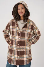 0710 Hooded Oversize Shirt - C. Brown