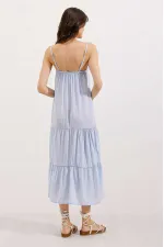 Robe midi à bretelles 2403 - Bleue