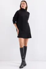15891 Sweater Skirt Knitwear Two Piece Set - Black
